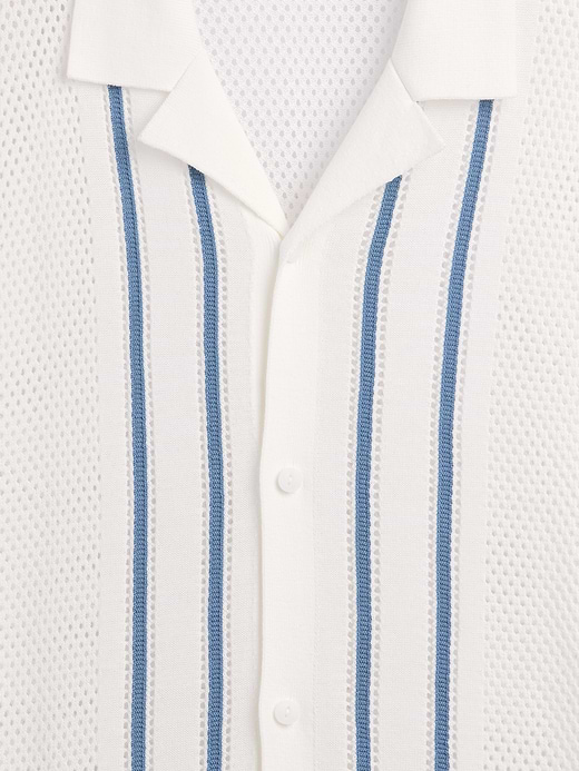 Gap Stripe Camp Collar Sweater Shirt — photo 5