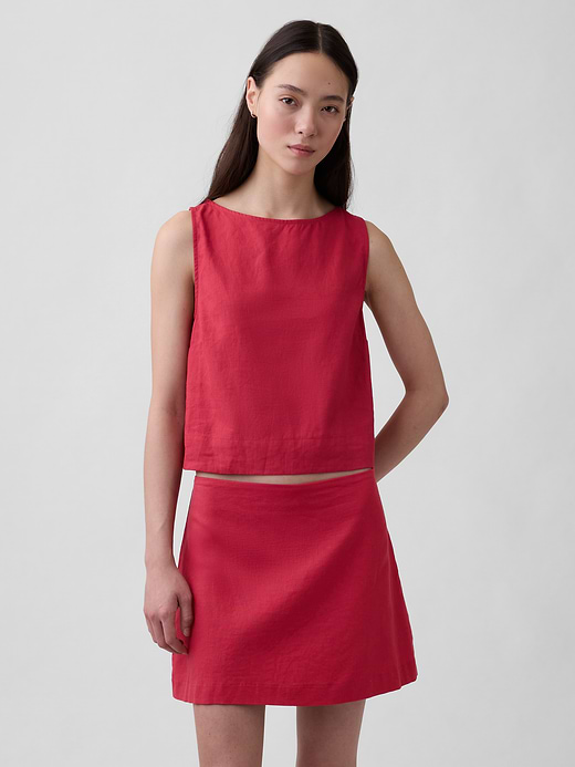 Gap Linen-Blend Crop Shell Tank Top — photo 1
