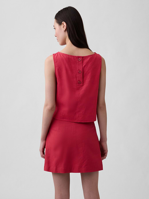 Gap Linen-Blend Crop Shell Tank Top — photo 4