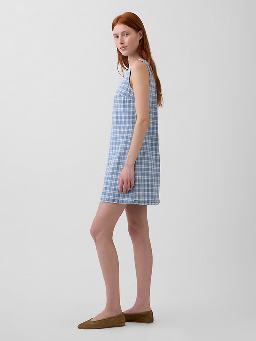 Gap Plaid Denim Mini Shift Dress — photo 4
