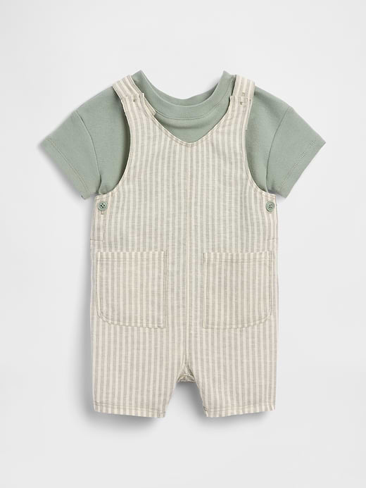 Gap Baby Linen-Cotton Shortall Outfit Set — photo 1