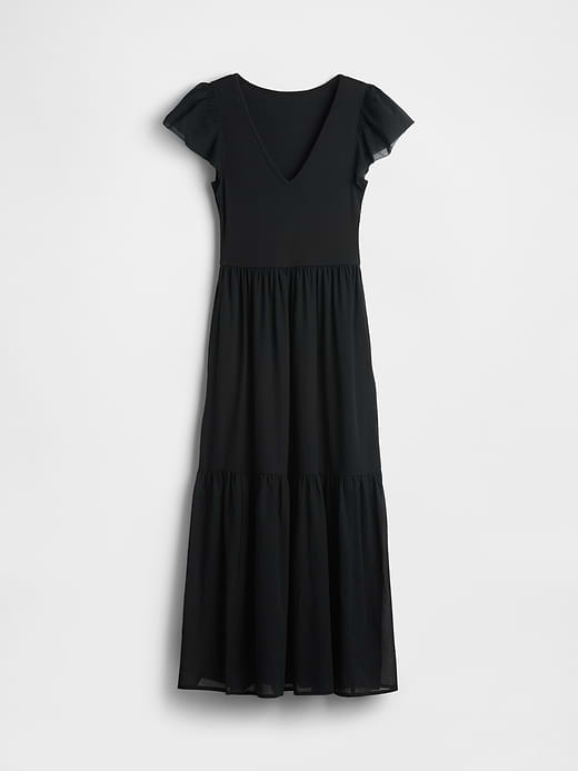 Gap Modern Mixed Media Ruffle Maxi Dress — photo 8