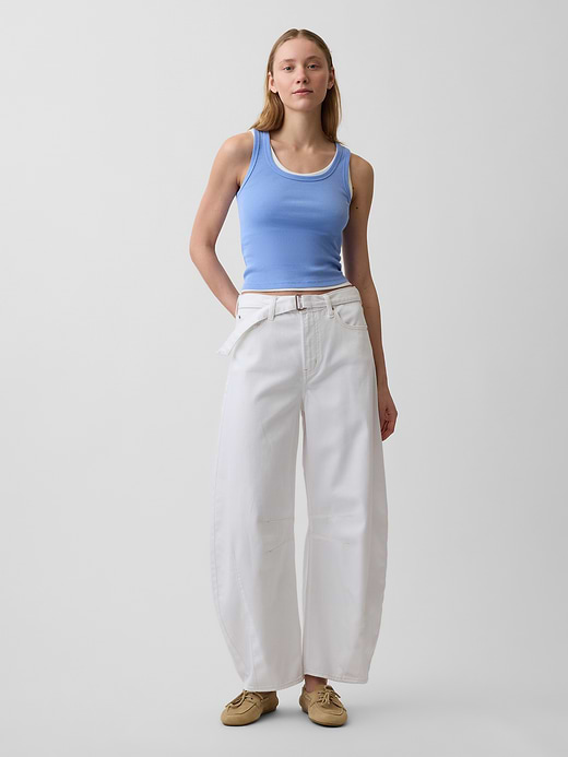 Gap High Rise UltraSoft Belted Horseshoe Jeans — photo 1