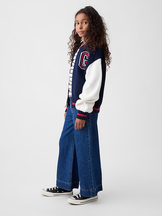 Gap Kids High Rise Stride Wide-Leg Ankle Jeans — photo 6