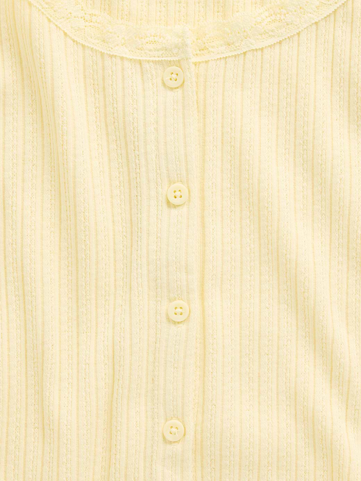 Gap Kids Pointelle Rib Button-Front T-Shirt — photo 5