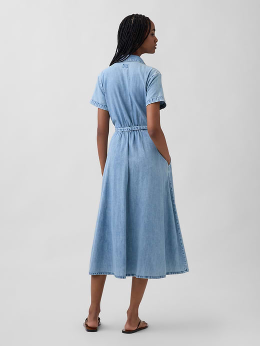 Gap Denim Tie-Waist Midi Shirtdress — photo 3