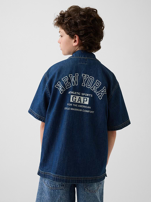 Gap Kids Denim Relaxed Shirt — photo 4