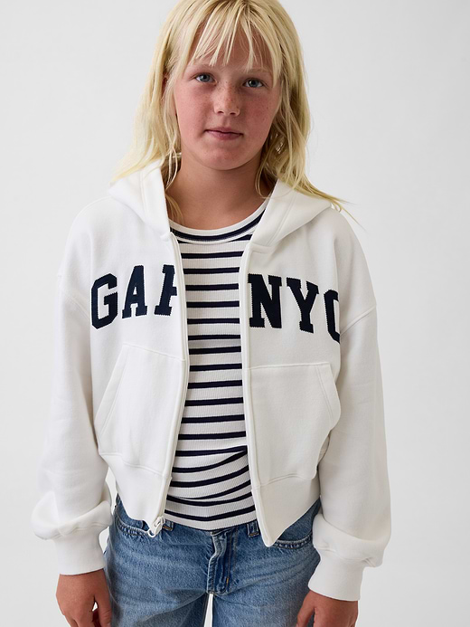 Gap Kids VintageSoft Oversized Logo Zip Hoodie — photo 1