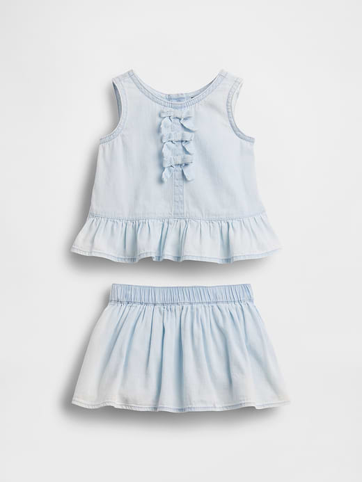 Gap Baby Denim Bow Outfit Set — photo 1