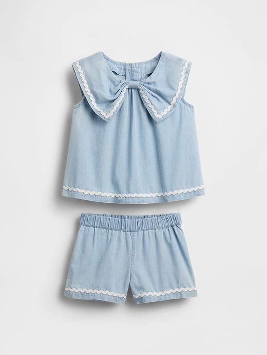 Gap Baby & Toddler Denim Bow Outfit Set — photo 3