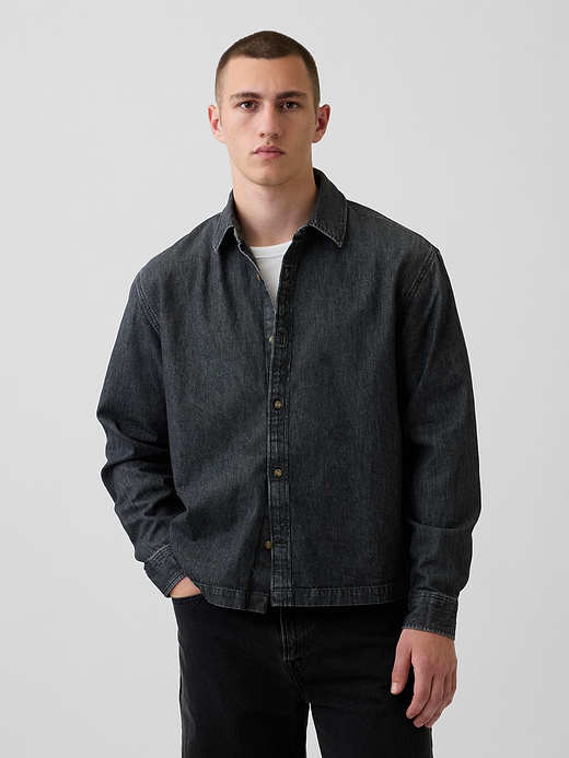 Gap Denim Relaxed Straight-Hem Shirt — photo 1