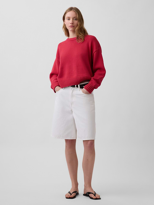 Gap 100% Cotton Oversized Crop Sweater — photo 3