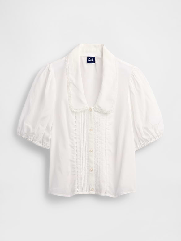 Gap Puff-Sleeve Collared Top — photo 6