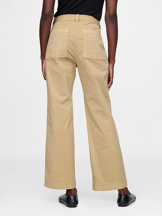 Gap High Rise Stride Wide-Leg Ankle Khakis — photo 5
