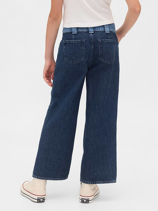 Gap Kids High Rise Stride Wide-Leg Ankle Jeans — photo 5