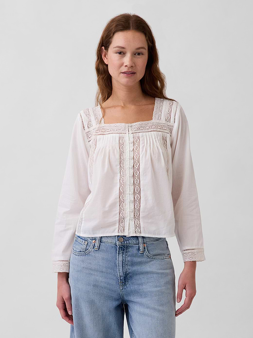 Gap Lace-Trim Square-Neck Top — photo 1