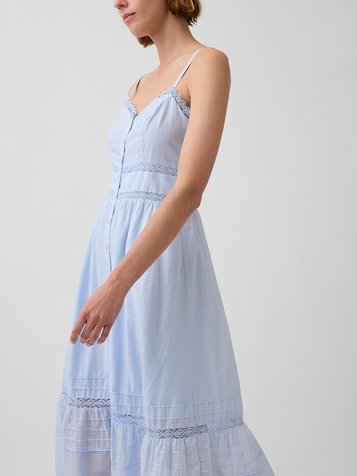 Gap Lace-Trim Button-Front Maxi Dress — photo 5