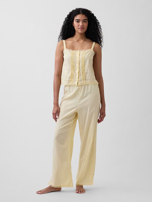 Gap Linen-Blend Lace-Hem PJ Pants — photo 1
