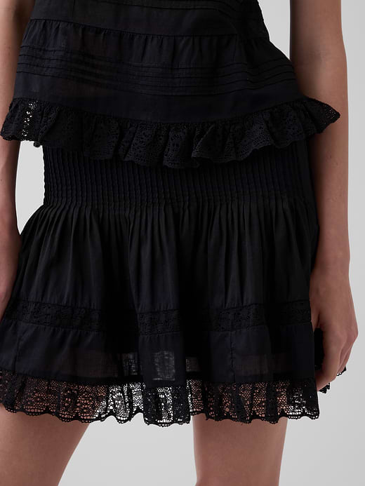 Gap Pintuck Lace-Trim Easy Mini Skort — photo 5
