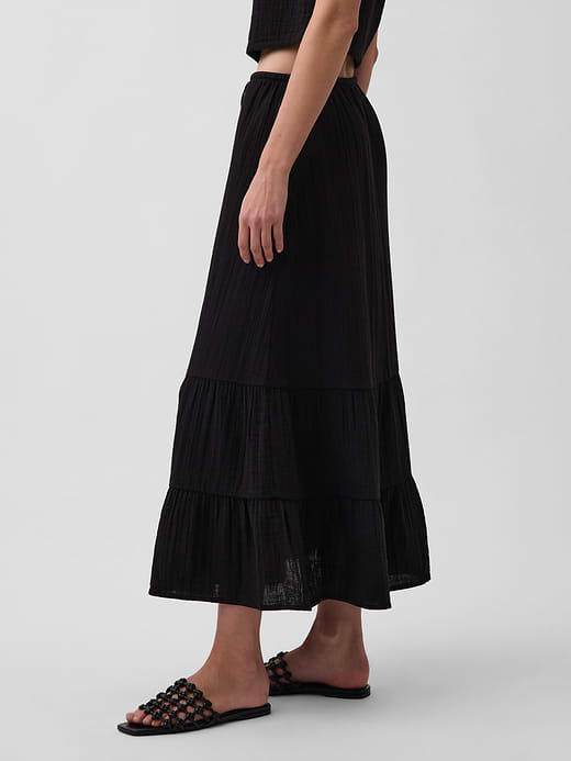 Gap Cotton Gauze Tiered Easy Maxi Skirt — photo 4