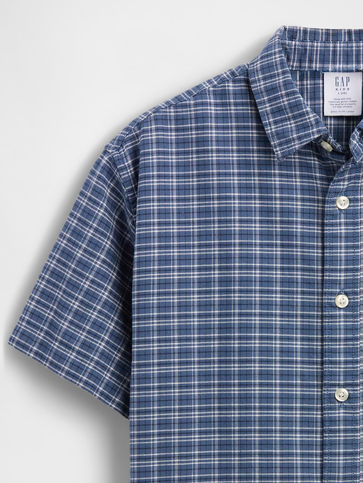 Gap Kids Relaxed Plaid Oxford Shirt — photo 5
