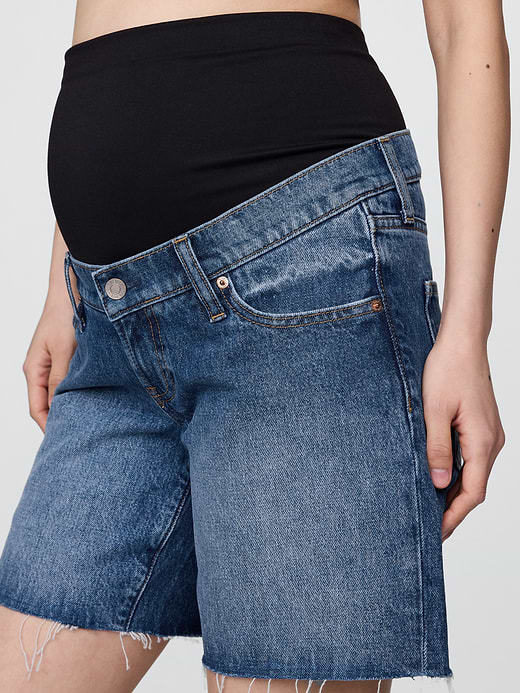 Gap 7" Maternity Full Panel Denim Bermuda Shorts — photo 5