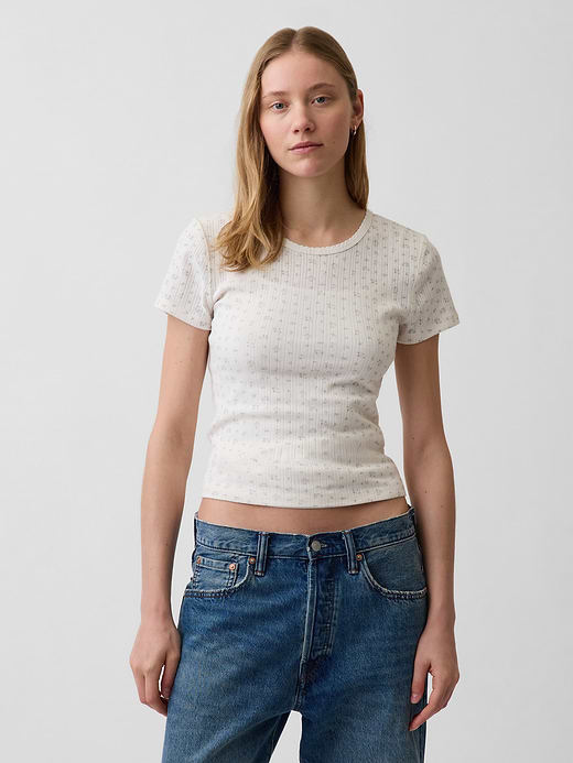 Gap Pointelle Crew T-Shirt — photo 1