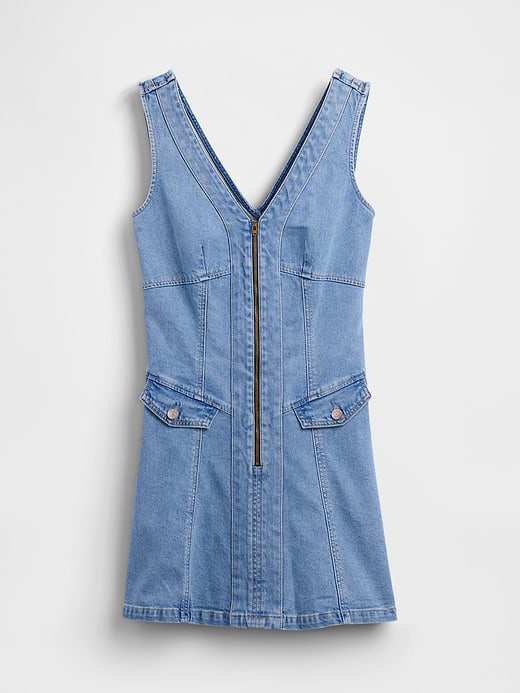 Gap Denim Seamed Zip-Front Mini Dress — photo 6