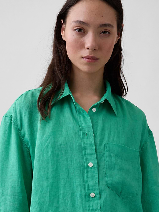 Gap 100% Linen Oversized Shirt — photo 5