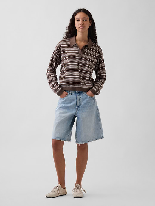 Gap 100% Cotton Relaxed Polo Sweater — photo 3