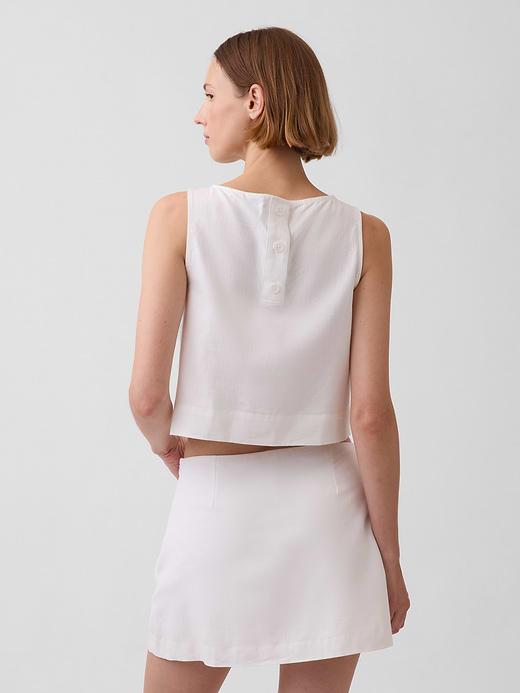Gap Linen-Blend Crop Shell Tank Top — photo 4