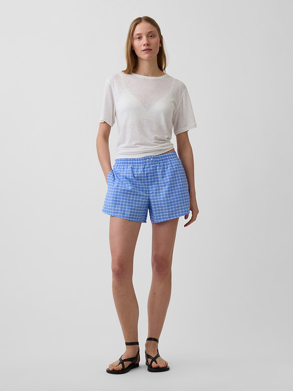 Gap 4" Seersucker Plaid Boxer Shorts — photo 7