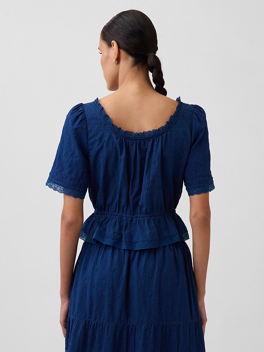 Gap Lace-Trim Peplum Top — photo 4