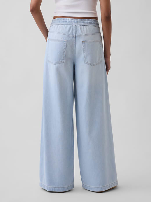 Gap Mid Rise UltraSoft Pleated Easy Baggy Jeans — photo 5