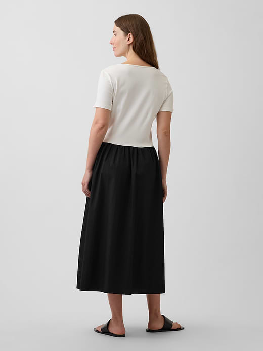 Gap Maternity Mixed Media Drop-Waist Dress — photo 3