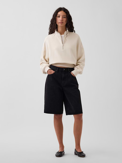 Gap Textured Cotton Oversized Half-Zip Pullover — photo 3