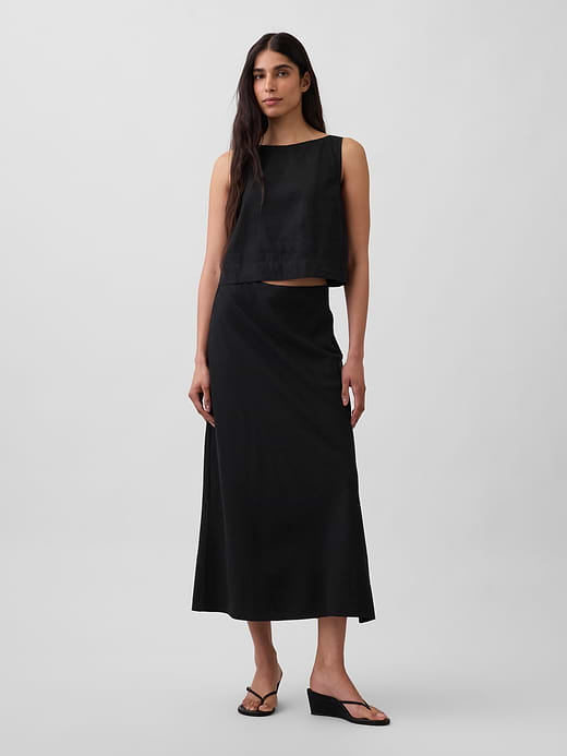 Gap Linen-Blend Maxi Slip Skirt — photo 1
