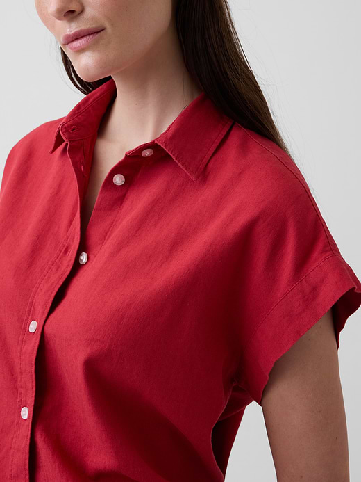 Gap Linen-Blend Oversized Shirt — photo 5