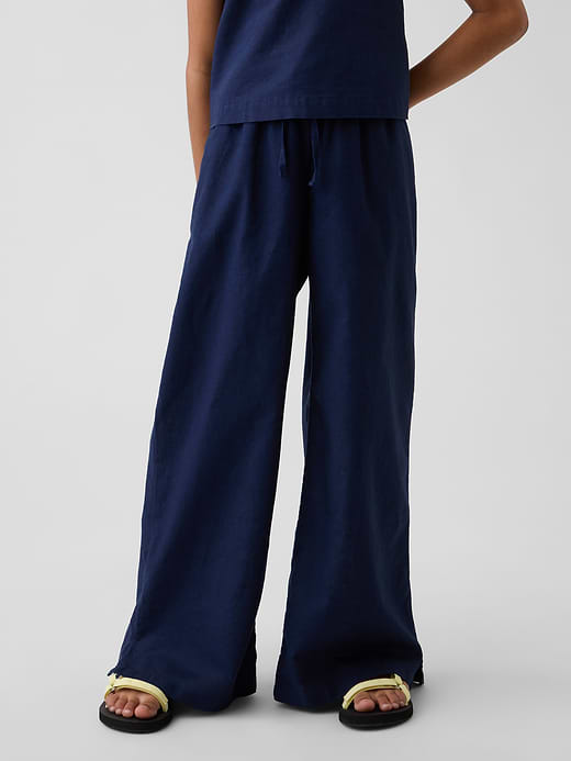 Gap Kids Linen-Cotton Easy Wide-Leg Pants — photo 4