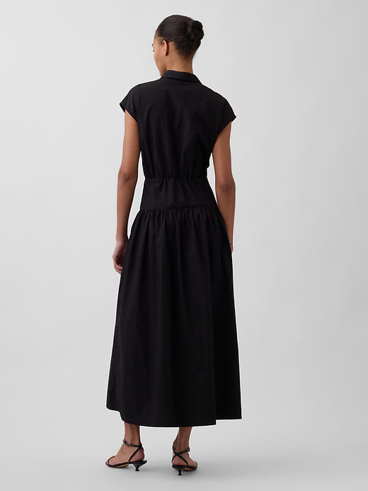 Gap Poplin Drop-Waist Maxi Shirtdress — photo 3