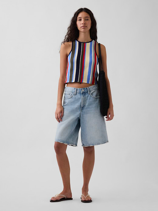 Gap 100% Cotton Stripe Halter Sweater Tank — photo 3