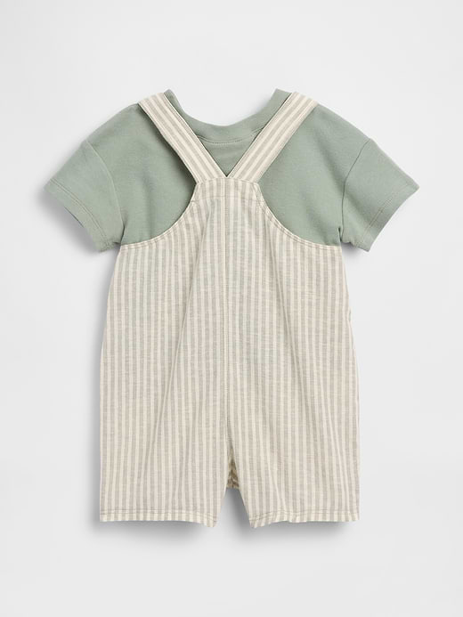 Gap Baby Linen-Cotton Shortall Outfit Set — photo 3