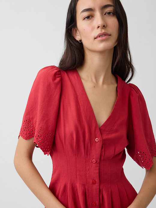 Gap Linen-Blend Cinched Mini Shirtdress — photo 5