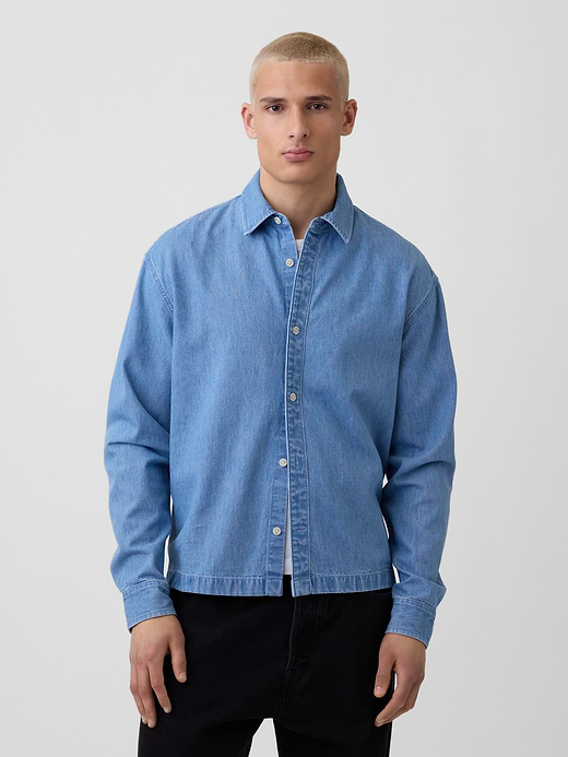Gap Denim Relaxed Straight-Hem Shirt — photo 1