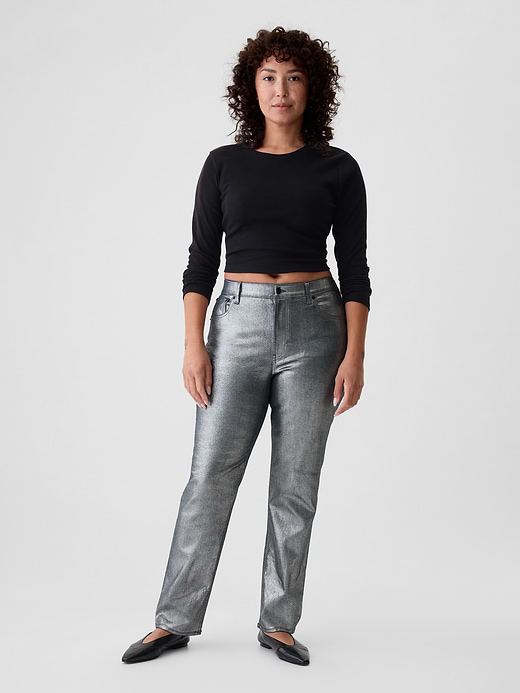 Gap High Rise Metallic '90s Slim Straight Jeans — photo 6