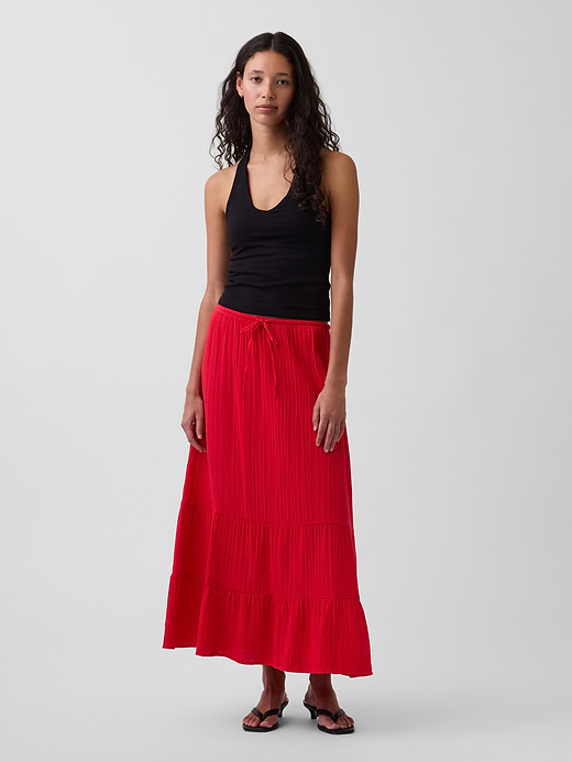 Gap Cotton Gauze Tiered Easy Maxi Skirt — photo 1