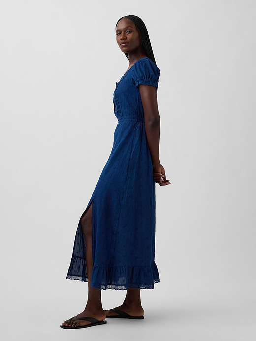 Gap Embroidered Puff-Sleeve Maxi Dress — photo 4