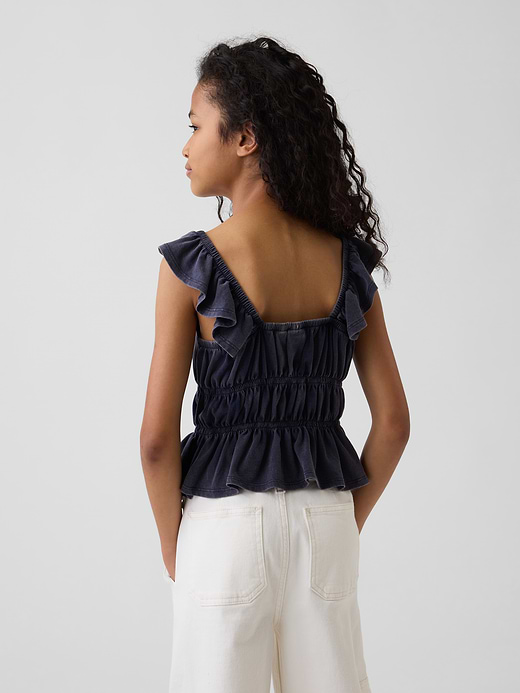 Gap Kids Flutter-Sleeve Smocked Peplum Top — photo 4