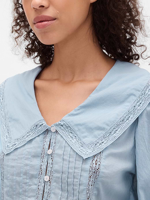 Gap Collared V-Neck Peplum Top — photo 5