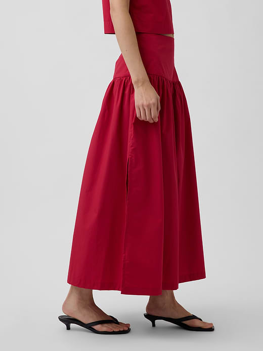 Gap Poplin Drop-Waist Maxi Skirt — photo 4